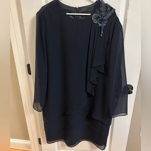 Virgo Midnight Blue Dress with Sequin Accent